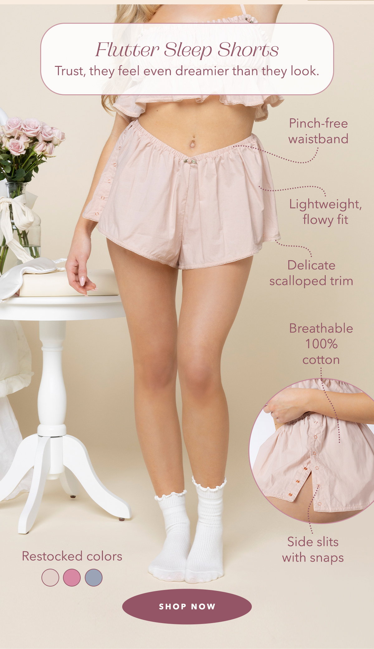 Shop Flutter Sleep Shorts