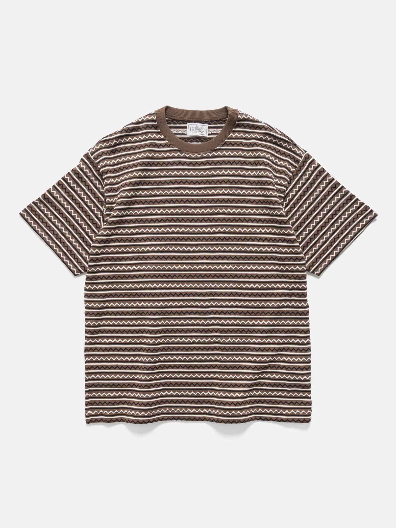 Image of Jacquard Knit Tee Brown/Black
