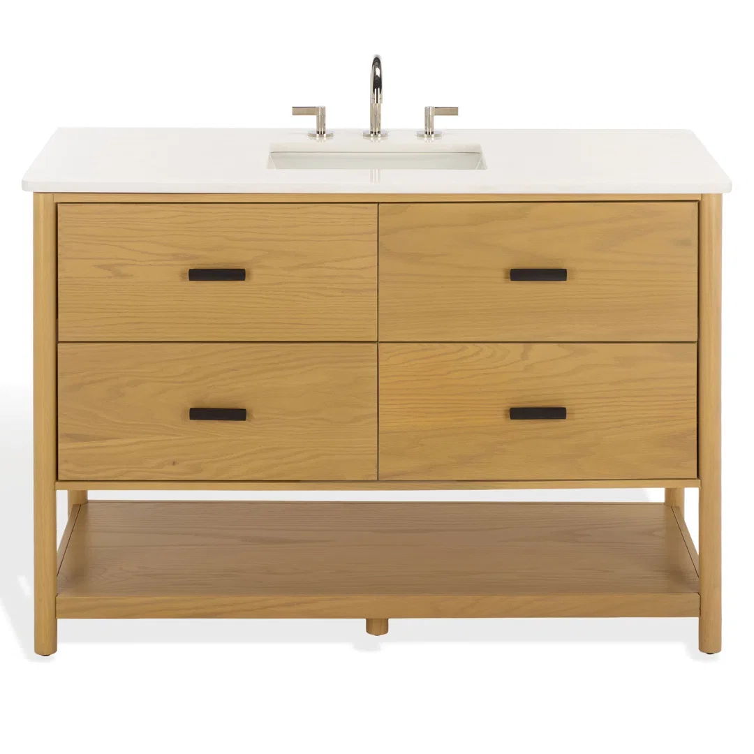  Kaplan 48 in Single Sink Bathroom Vanity with Marble Countertop