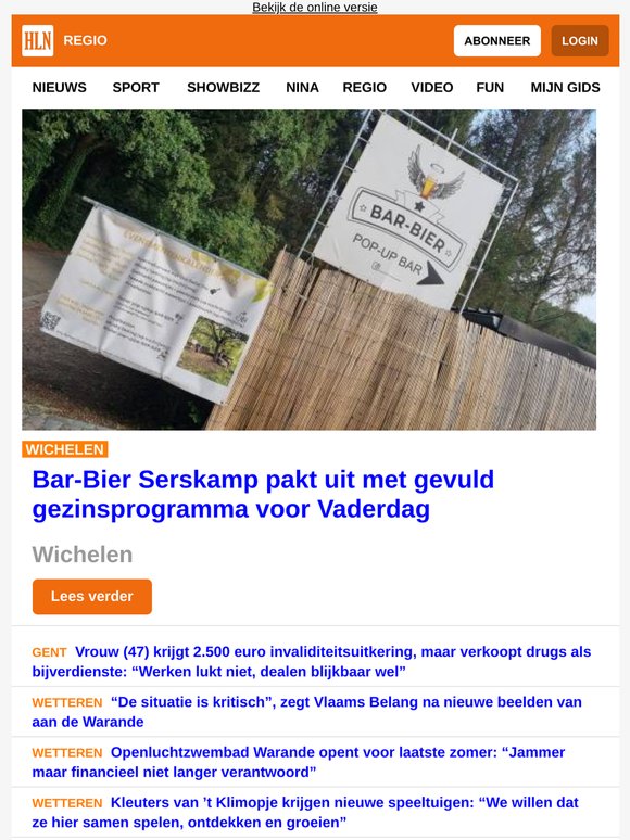 Wichelen: Bar-Bier Serskamp pakt uit met gevuld gezinsprogramma voor Vaderdag - Vrouw (47) krijgt 2.500 euro invaliditeitsuitkering, maar verkoopt drugs als bijverdienste: “Werken lukt niet, dealen blijkbaar wel”