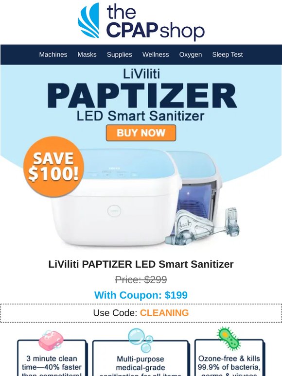 Must-Have Item!🔥Ozone-Free Paptizer CPAP Sanitizer ONLY $199 (Save $100!)🔥