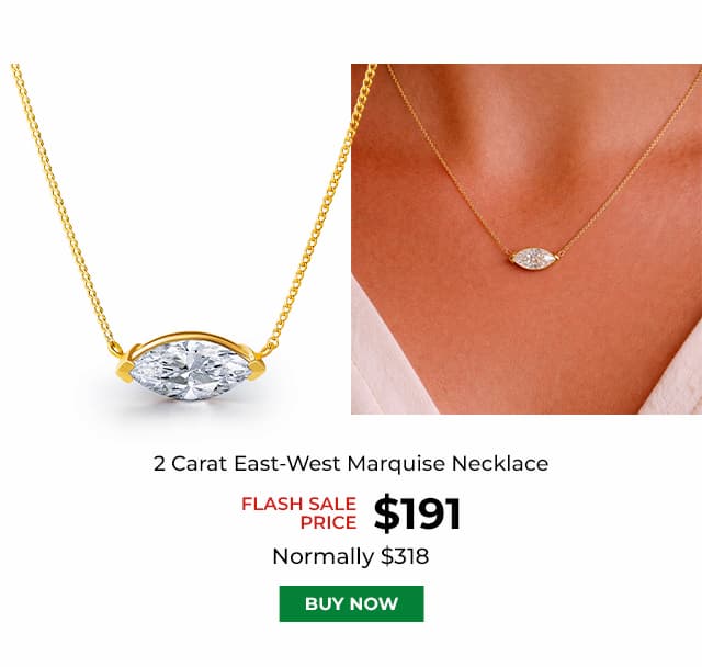 2 Carat East West Marquise Necklace Gold Clad