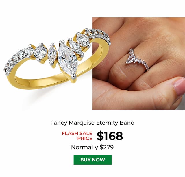 Fancy Marquise Eternity Band Gold Clad