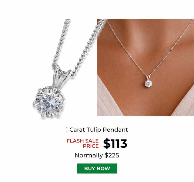 1 Carat Tulip Pendant Platinum Clad