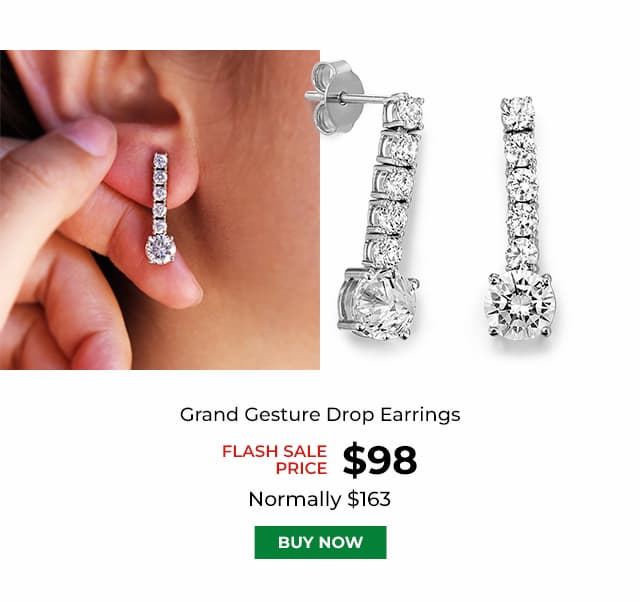 Grand Gesture Drop Earrings Platinum Clad