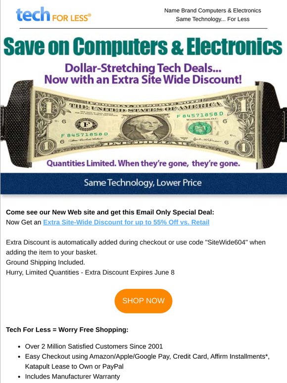 — -Extra Site-Wide Discount for even lower prices....