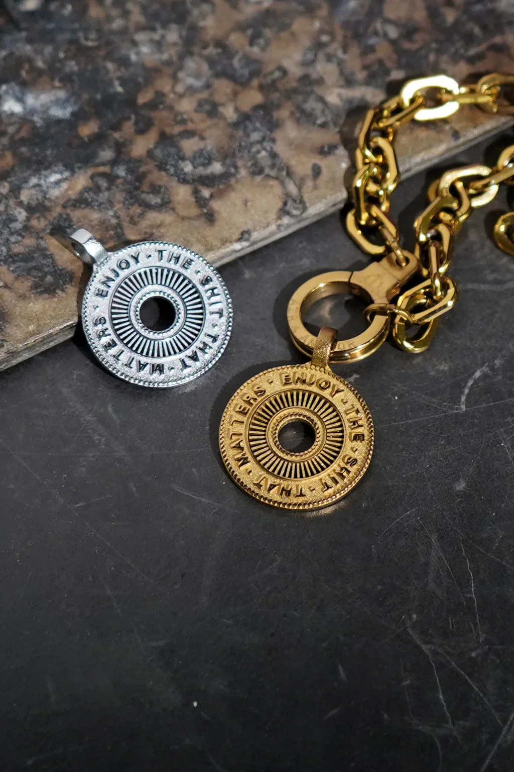 Image of enjoy the sh*t that matters pendant