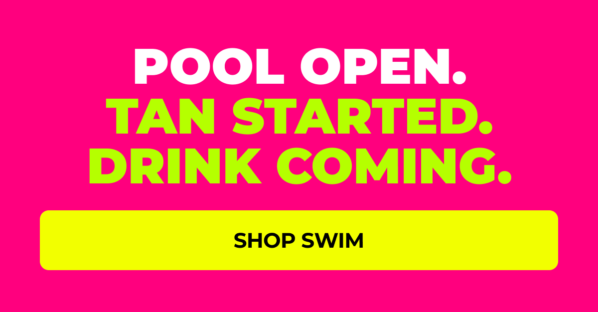 Pool open. Tan started. Drink coming.