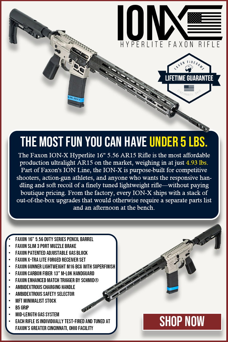 FAXON ION-X HYPERLITE 16 5.56 AR15 RIFLE - TITANIUM CERAKOTE®