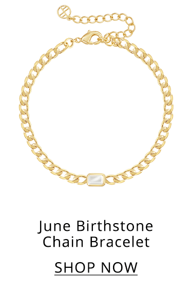 June Birthstone Chain Bracelet