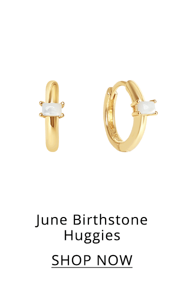 June Birthstone Huggies