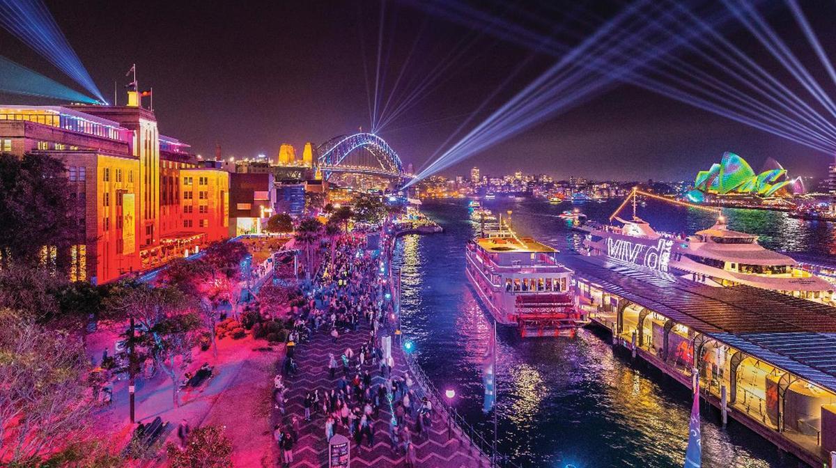 Spectacular Two-Hour Vivid Sydney Harbour Cruise with Standing Buffet & Free-Flow Drinks