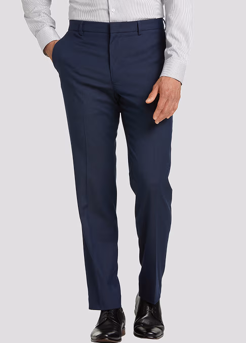 Awearness Kenneth Cole Modern Fit Stretch Waistband Dress Pants, Navy Solid
