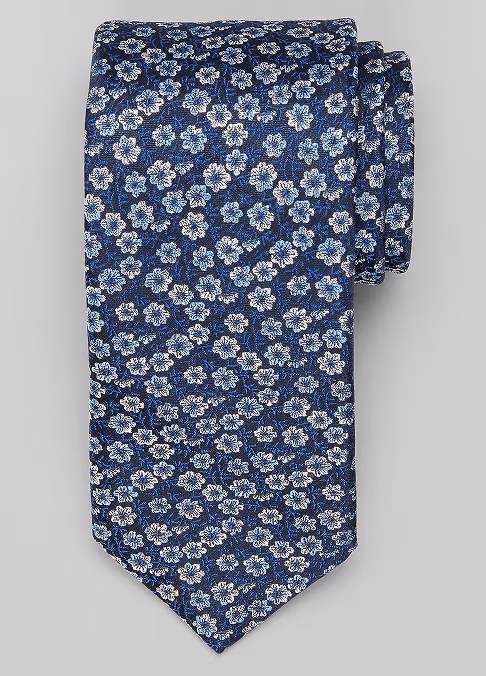 Shaded Floral Tie, Navy