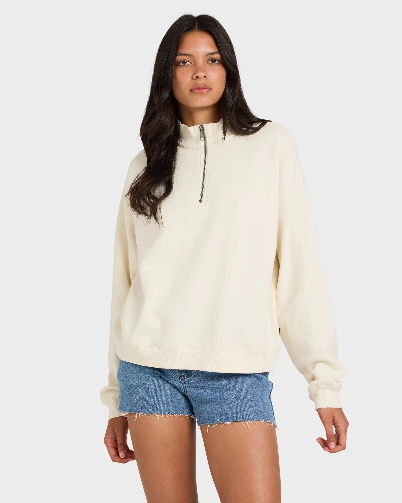 Womens RVCA 1/4 Zip Fleece Jumper