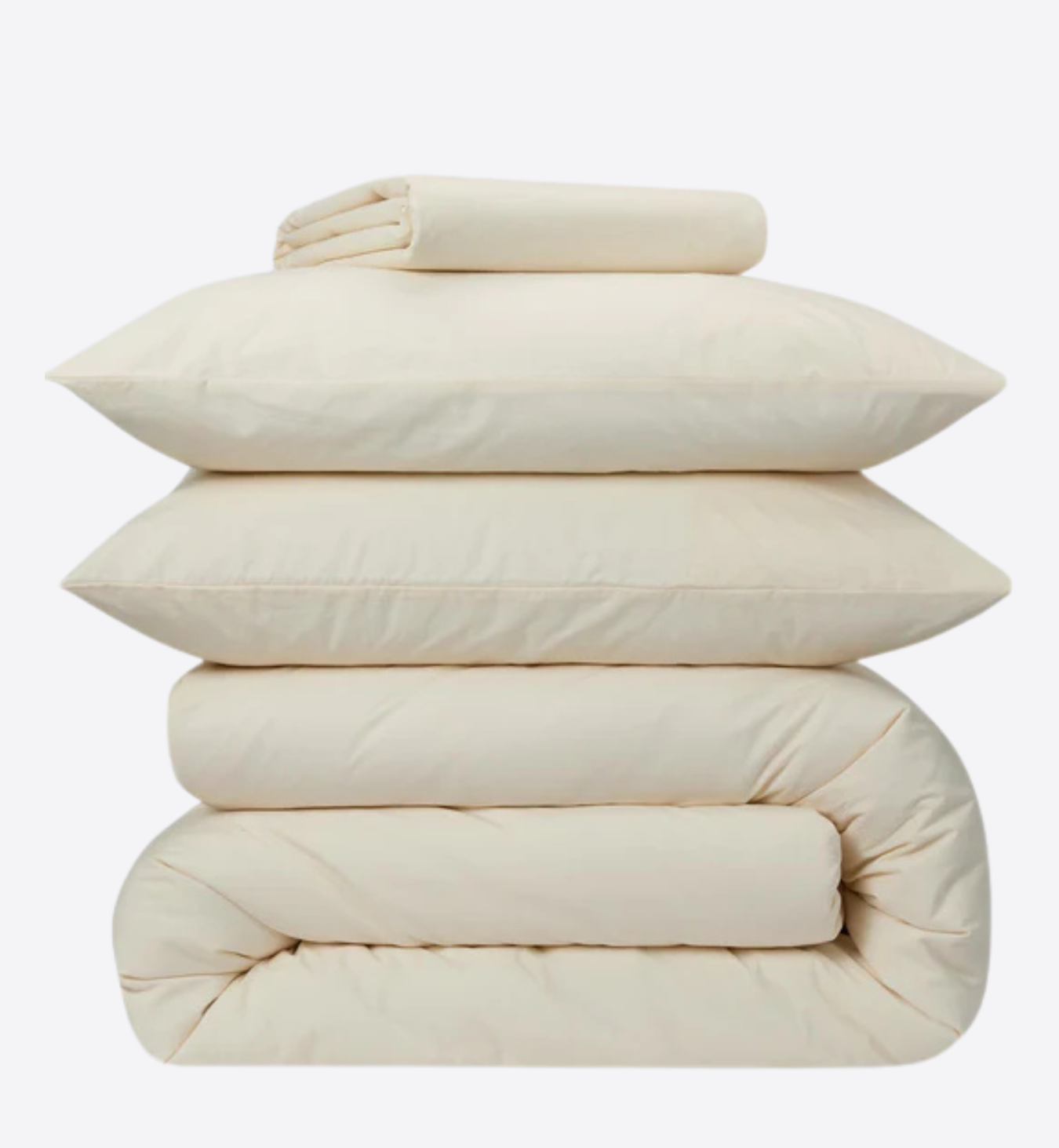 Mindful Cream Washed Cotton Percale Duvet Cover