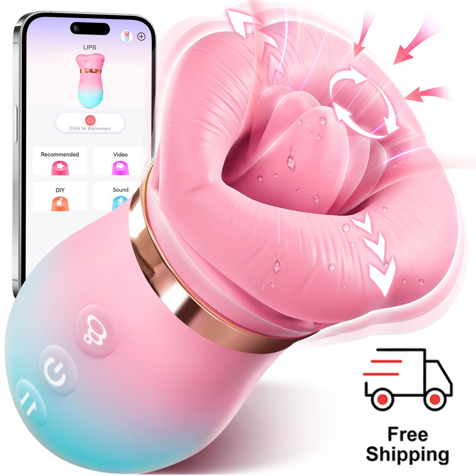 KissMaster - App-Controlled Tongue & Suction Massager