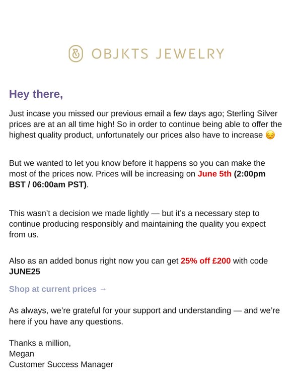 Re: Last chance before the prices go up! + extra 25% off £200
