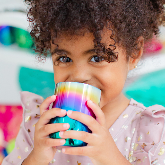 Kids cheering with cups