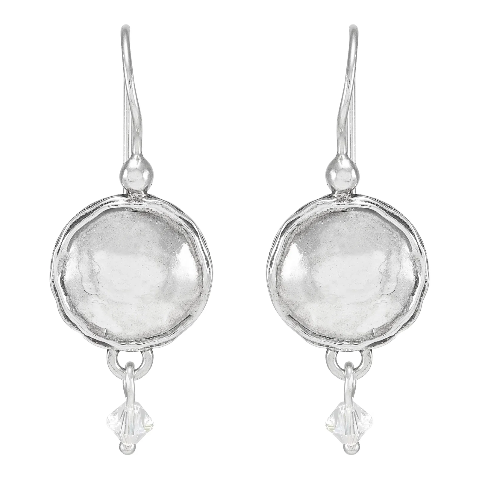 Solace Drop Earrings, White Crystal