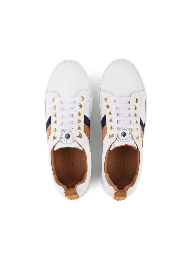 Alexandra Tan & Navy Trainers
