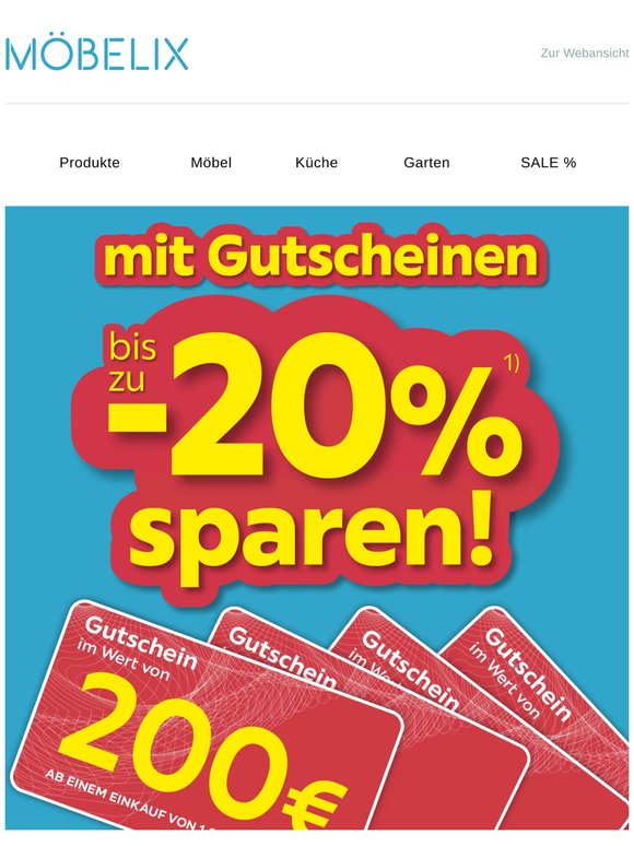 Bis -20% mit Gutscheinen