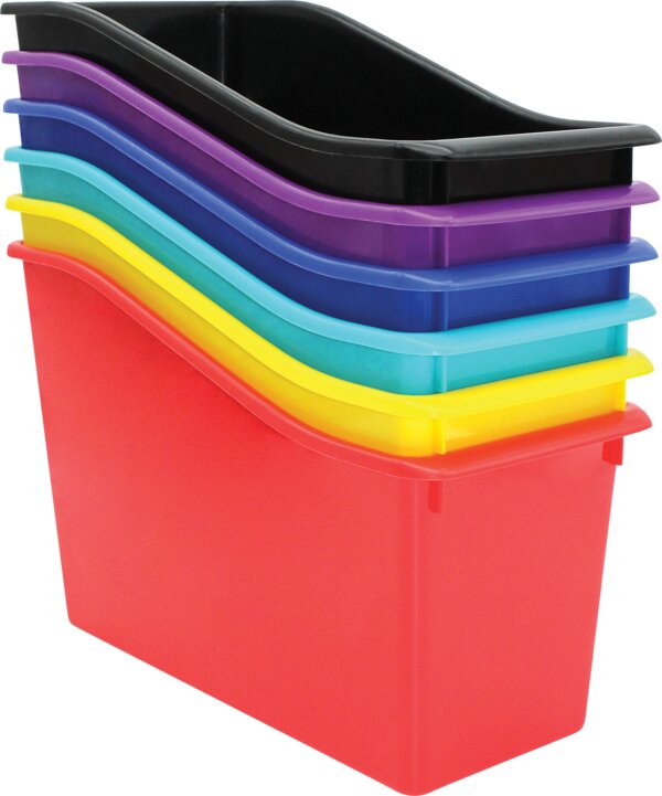 Image of Bold Colors Plastic Book Bins Set of 6