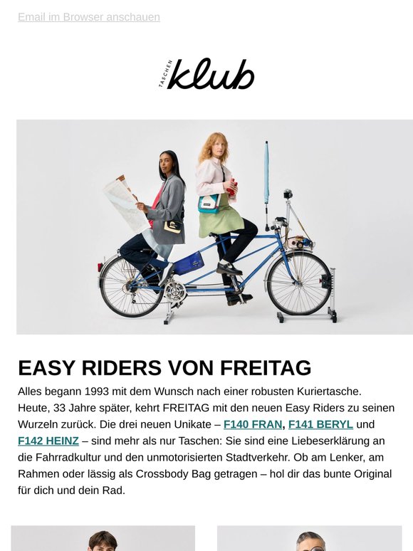 Perfekte Begleiter für die Radtour: Die EASY RIDERS von FREITAG 🚲