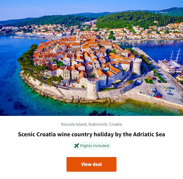 Scenic Croatia wine country holiday by the Adriatic Sea