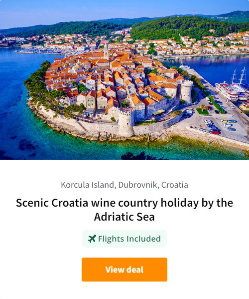 Scenic Croatia wine country holiday by the Adriatic Sea