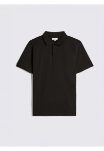 Black Cotton Piqué Polo Shirt