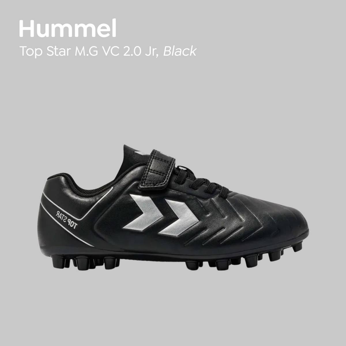 Hummel Fotballsko 2.0 Black – sorte fotballsko til barn med klassisk design og god støtte