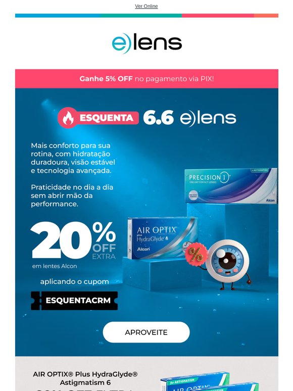 Air Optix chegou no esuqenta! 20% off