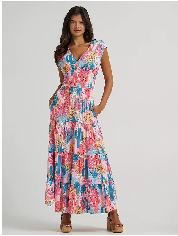 Women's Wrangler Printed Tiered Maxi Skirt
