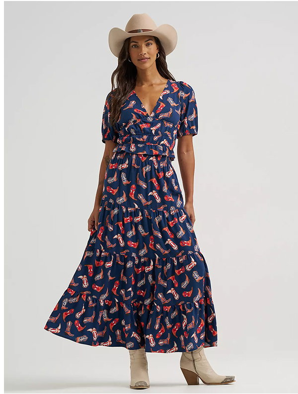 Women's Wrangler Printed Tiered Maxi Skirt