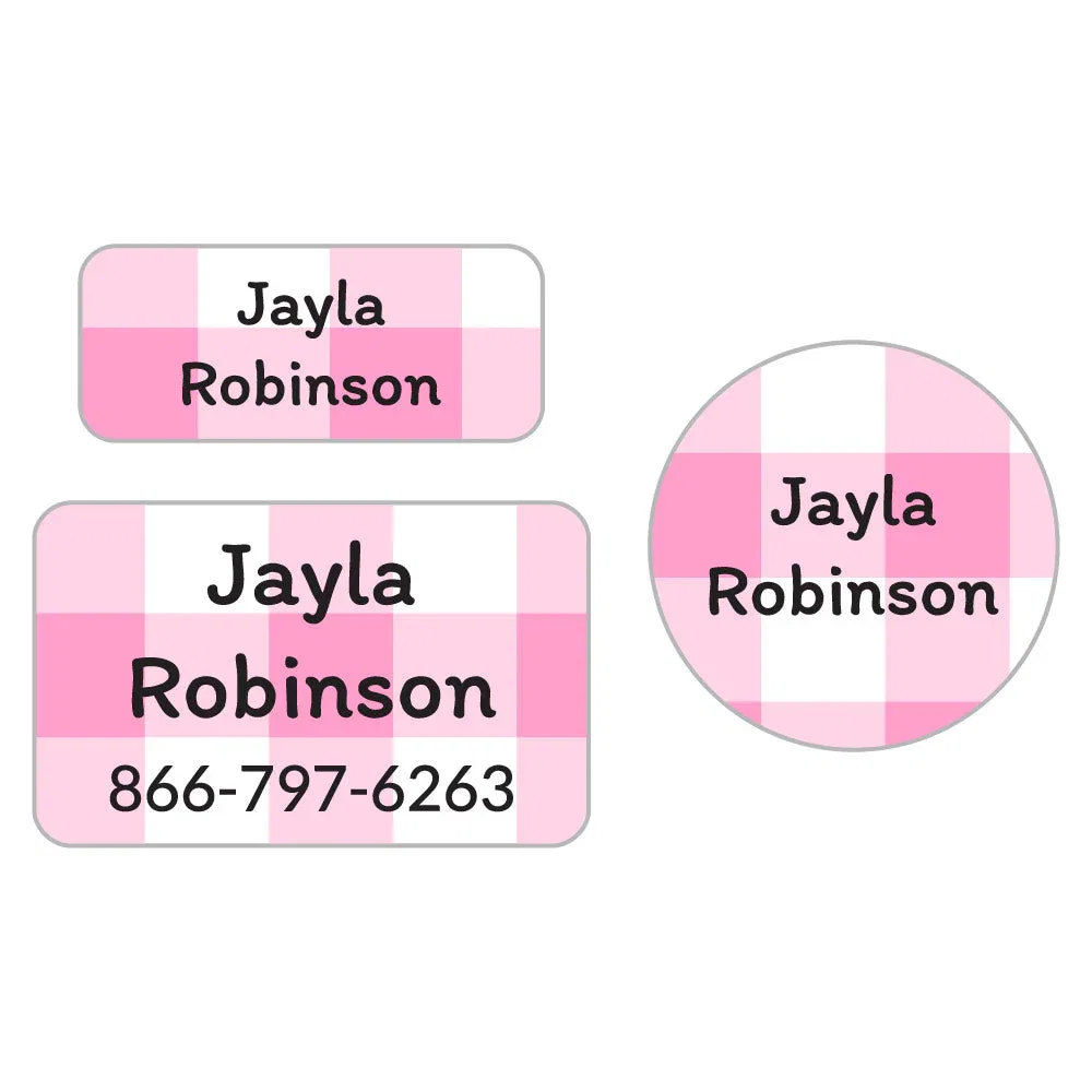 Image of Gingham Clothing Labels Pack