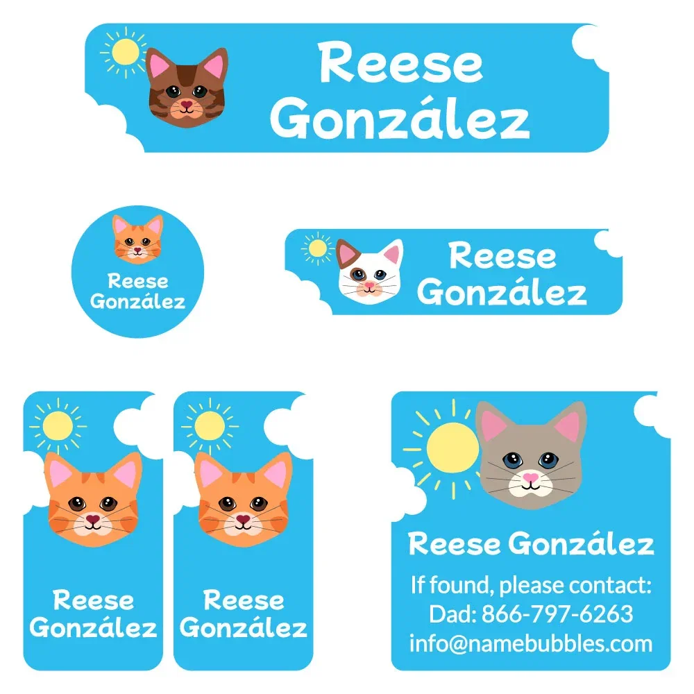 Image of Cats Camp Labels Pack