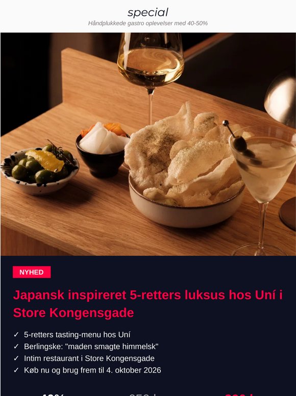 "maden smagte himmelsk" - Berlingske 🌟