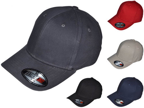 Fitted Baseball Hats - Blank Mid Profile Cotton Twill Flex Caps (Size S/M) - 5339