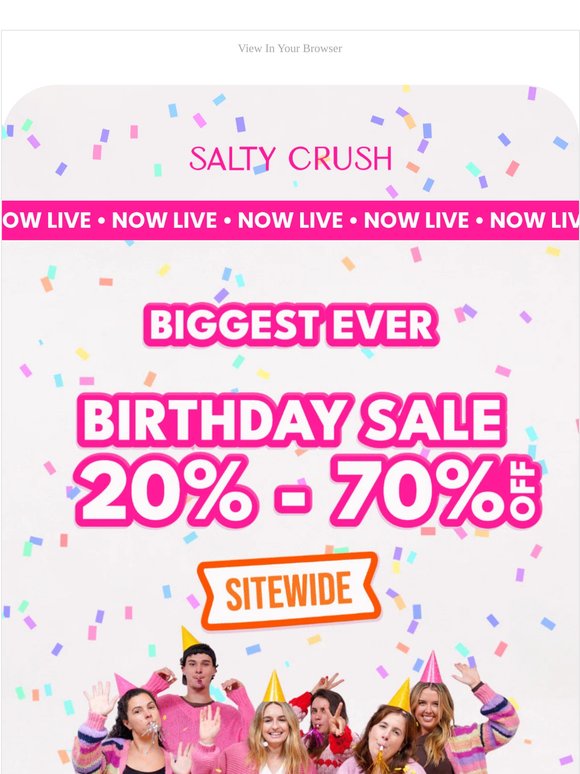 20% - 70% OFF SITEWIDE 🎈ENDS TONIGHT!