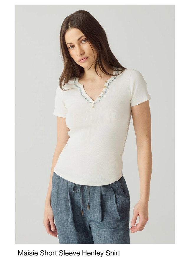 Shop Maisie Short Sleeve Henley Shirt