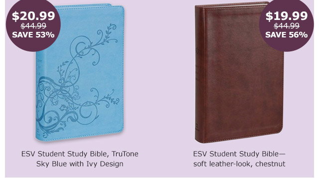ESV Student Study Bible Sky Blue with Ivy Design | ESV Student Study Bible, soft leather look