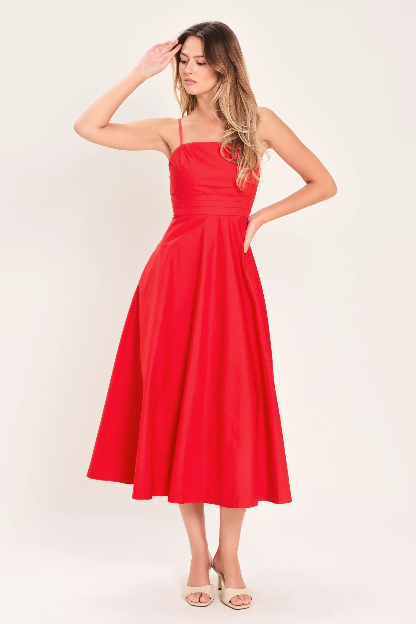 Image of MODERN ROMANCE WOVEN MIDI DRESS