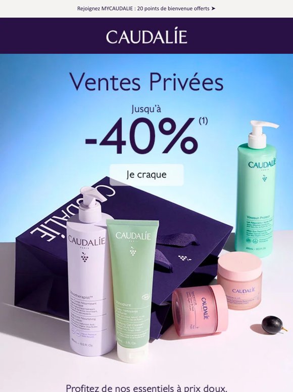 💜 Jusqu’à -40% sur vos essentiels Visage & Corps
