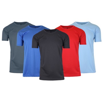 4-Pack: Men's Moisture Wicking Wrinkle Free T Shirt