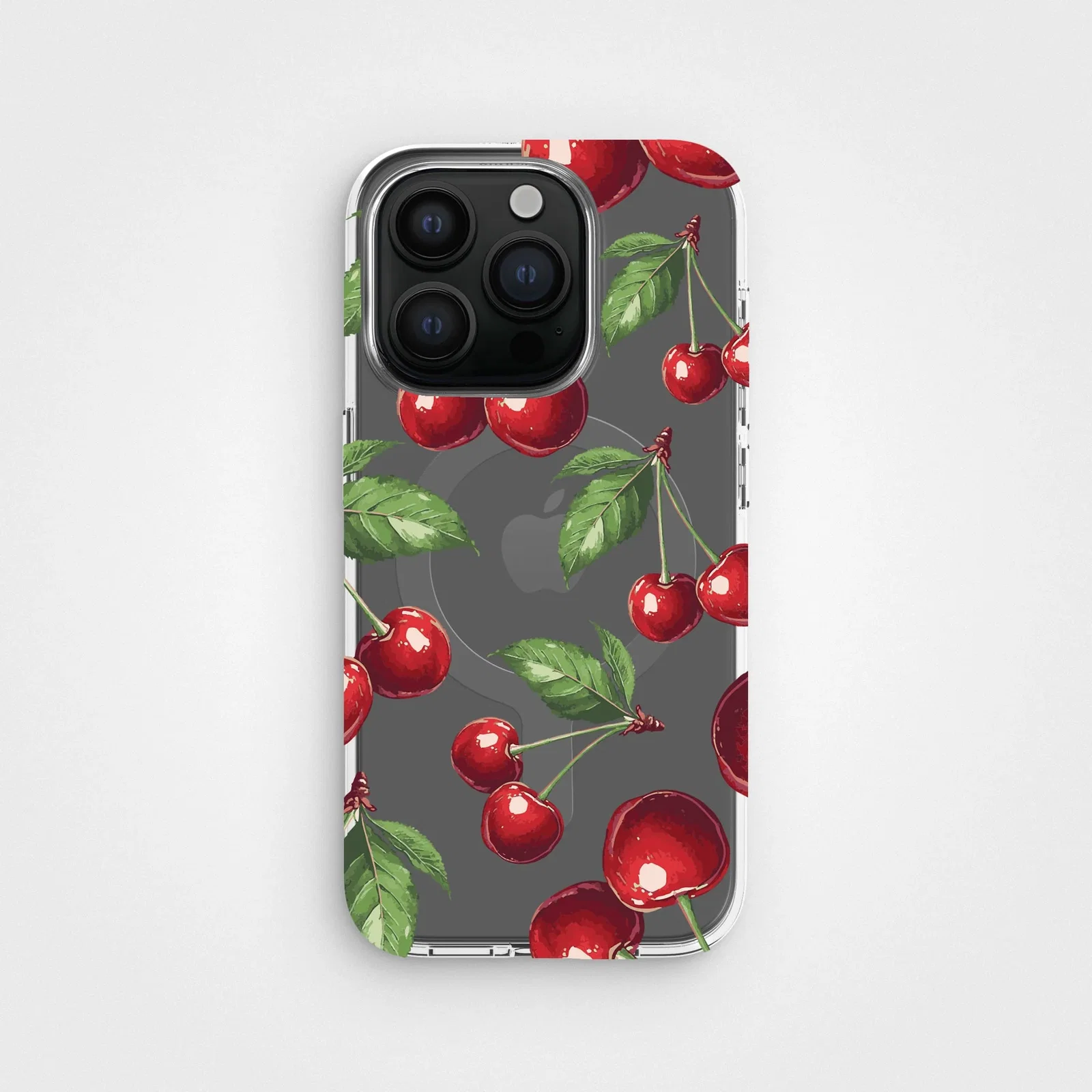 Image of iPhone 15 Pro Circular Cherry Clear Phone Case | CLRPRTCT™