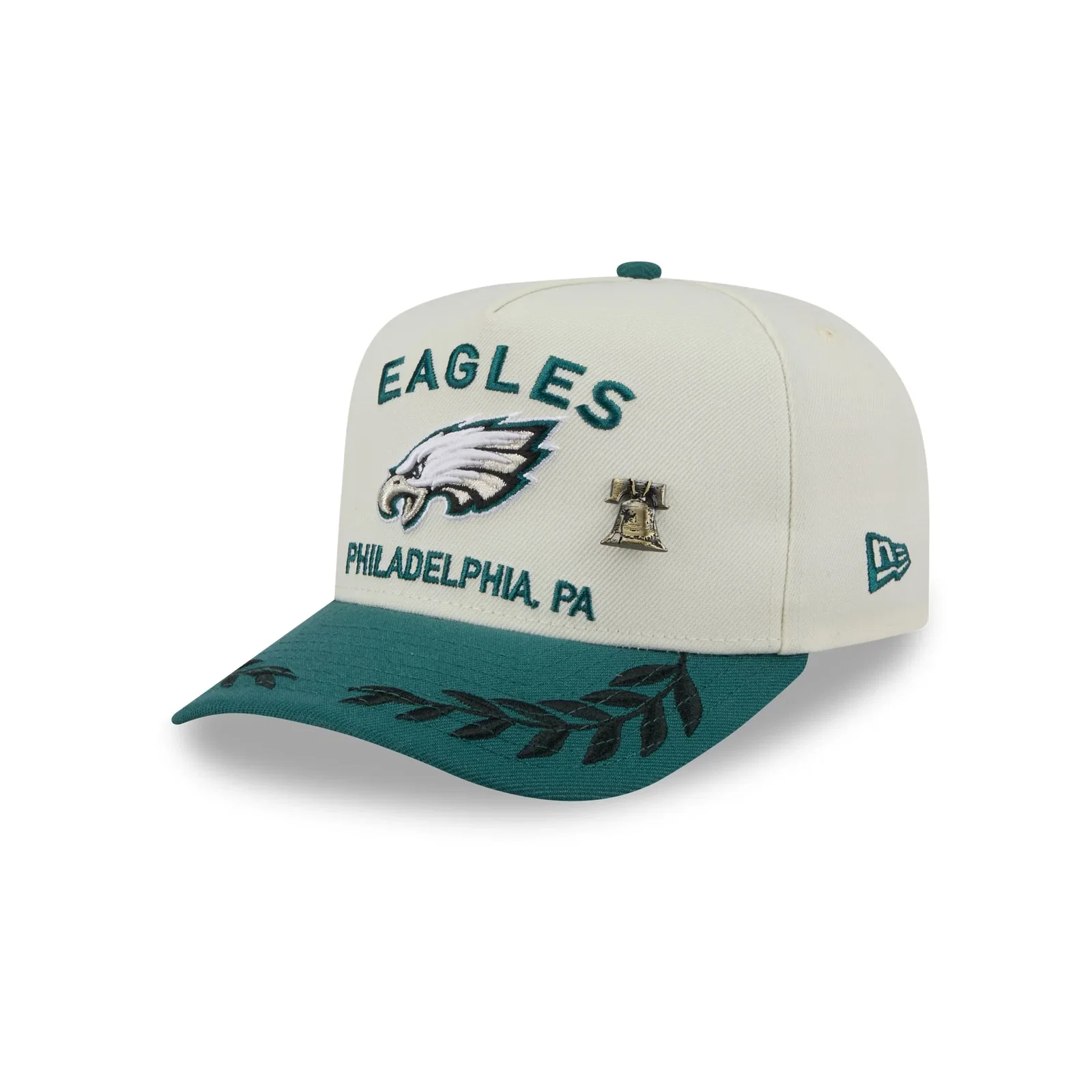 Image of Philadelphia Eagles 2025 Draft Chrome White 59FIFTY A-Frame Fitted Hat