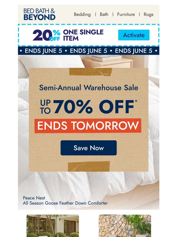 Ends TOMORROW—Up to 70% off