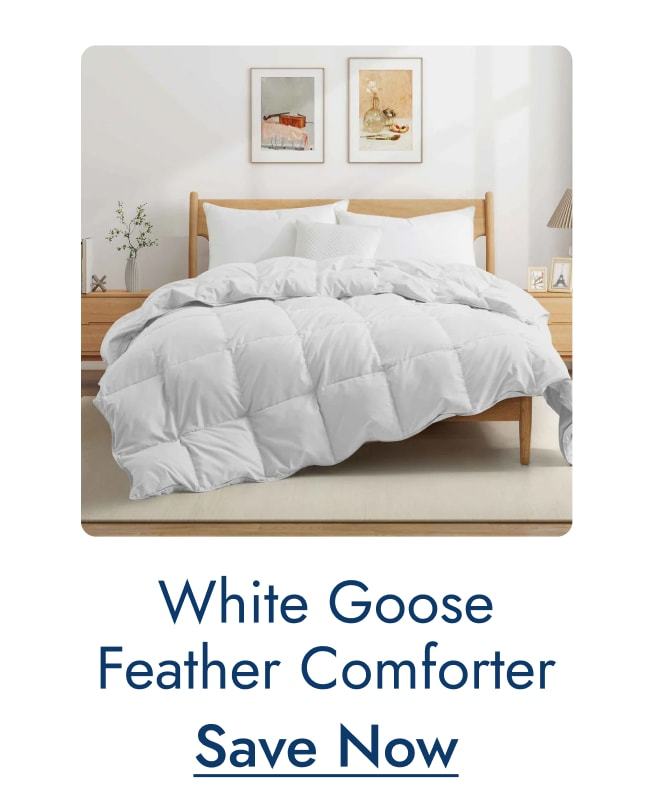 Save on All Season White Goose Feather Down Comforter
