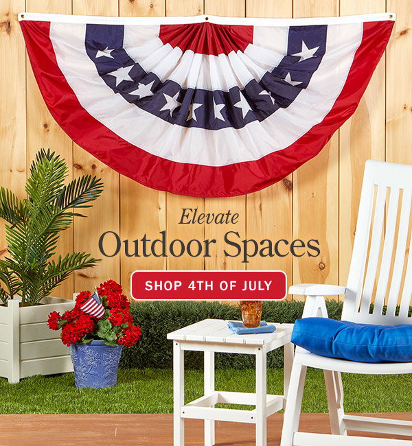 Elevate Outdoor Spaces. Shop 4th of July. Stars and Stripes Bunting